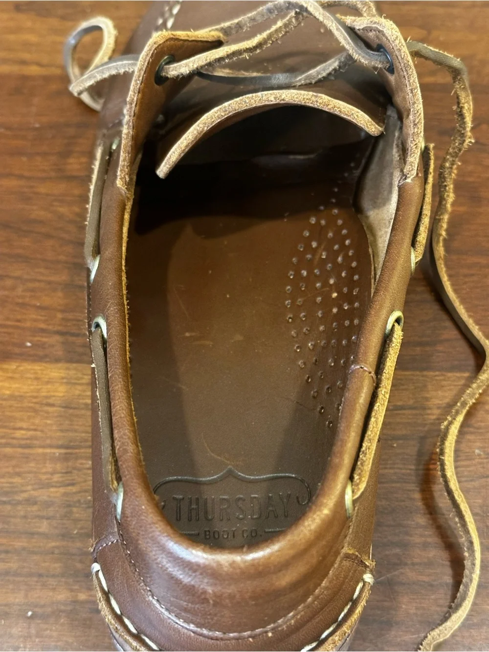 Thursday Boot Co. Handsewn Boat Shoes Loafers Brown Full-Grain Leather 10.5